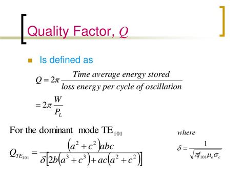 what are the units of quality factor
